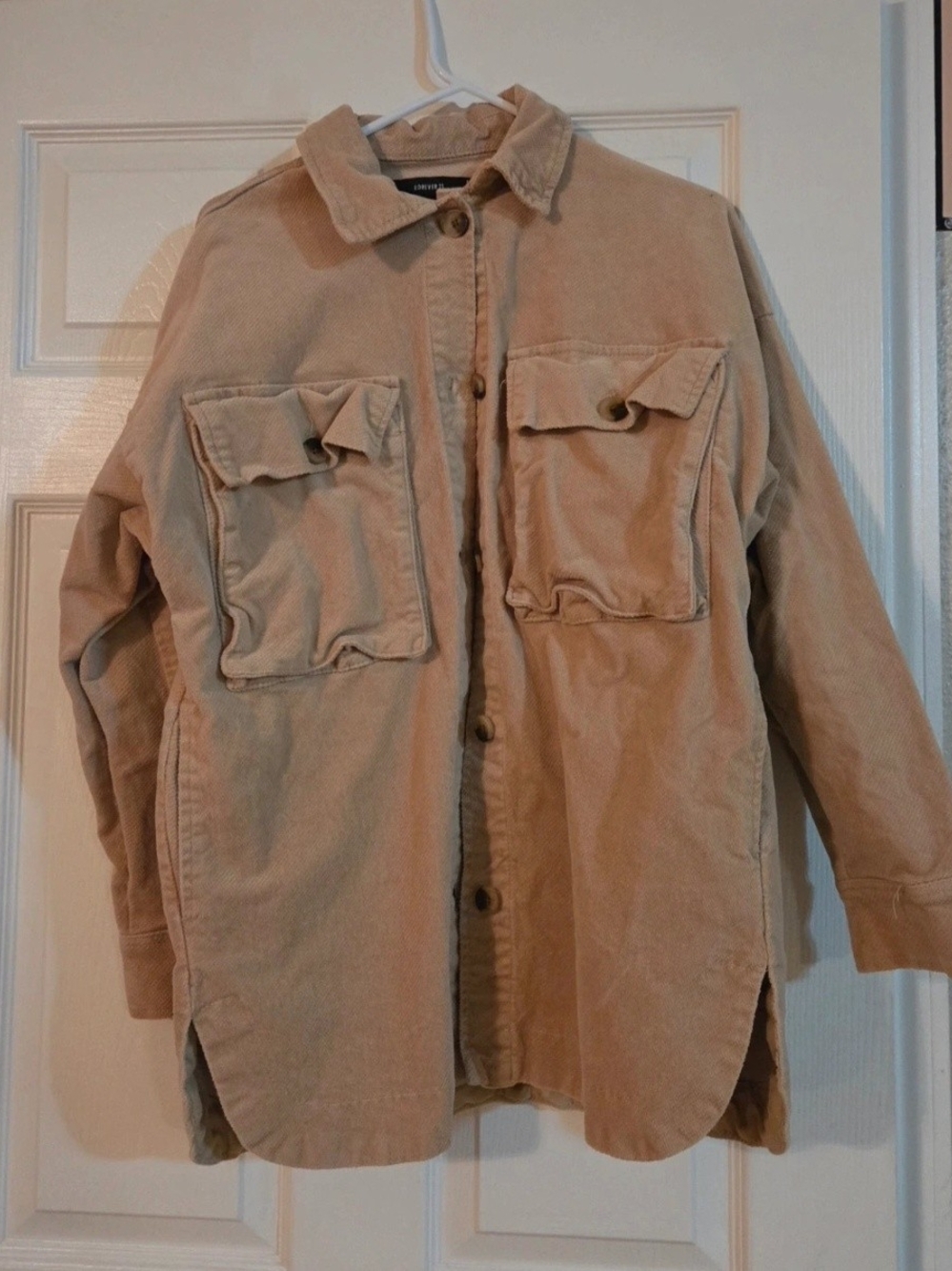 Forever 21 Tan Corduroy Military-Style Field Jacket